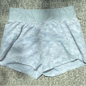 ASICS white camo athletic shorts